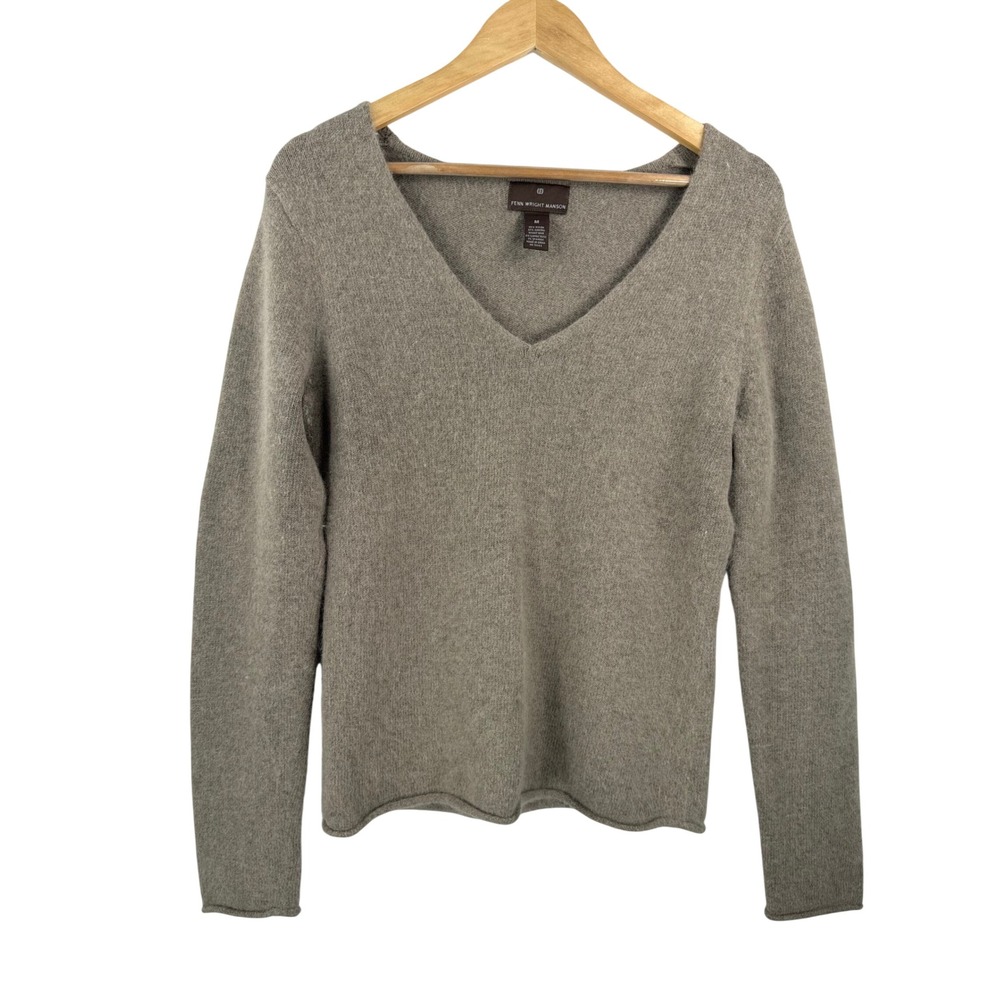 Fenn Wright Manson Sweater sz M Brown Angora Lambswool quiet luxury money